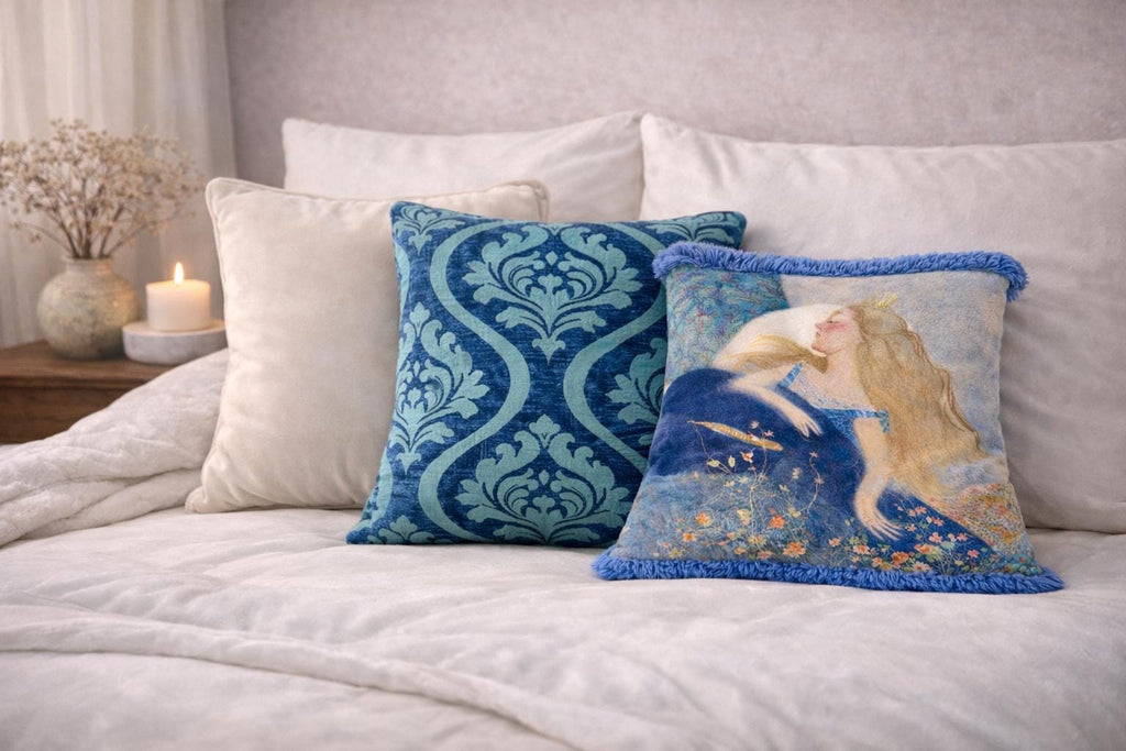 Sleeping Beauty Pillow Set – Velvet, Damask & Fringe, Fairytale Decor