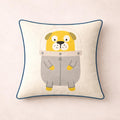 Astronaut Puppy Throw Pillow – Kids Nursery Decor, Blue Piping
