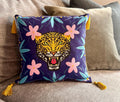 Regal Leopard Cushion Royal Blue, Throw Pillow, Modern Home Decor, Boho Chic Pillow Cover
