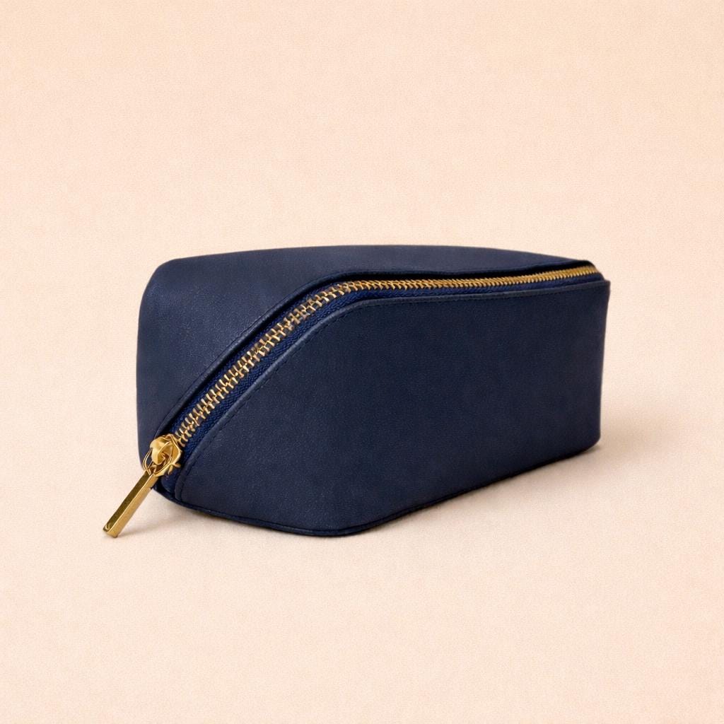 Dachshund Print Travel Bag Set • Vegan Leather Toiletry Bags