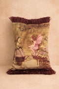 Fairy Tale Velvet Pillow Cover – Princess & Frog Throw Cushion | Storybook Decorative Pillow | Boho Eclectic Home Decor 14x16”