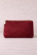 Velvet Cosmetic Pouch – Minimalist Travel Makeup Bag with Gold Zipper