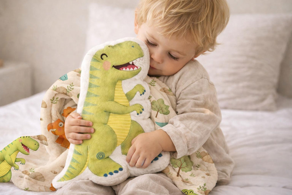 Dinosaur Pillow and Blanket Set, Little Companions Soft Comfort for Kids