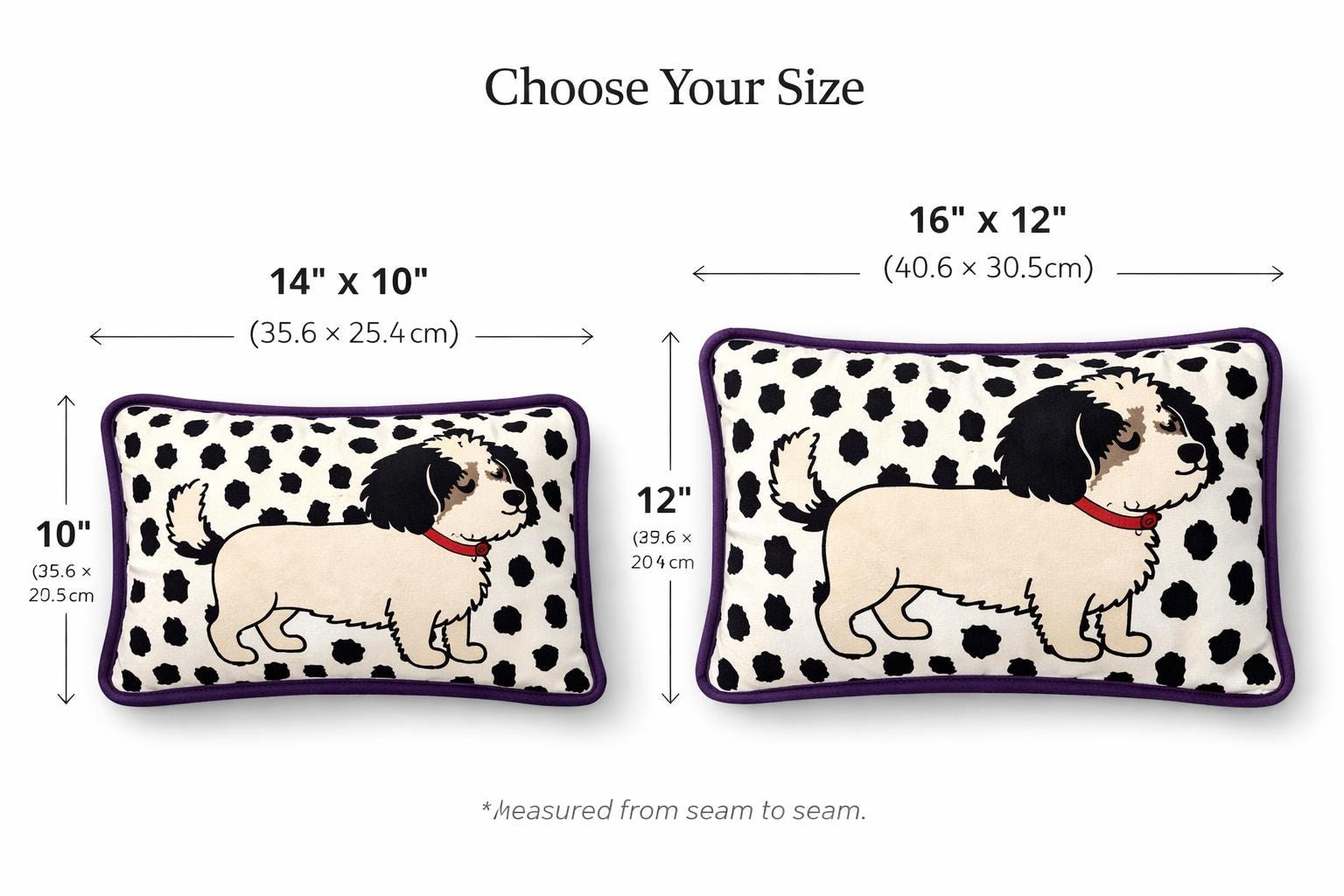 Custom Pet Portrait Pillow – Handmade Illustrated Dog Cushion