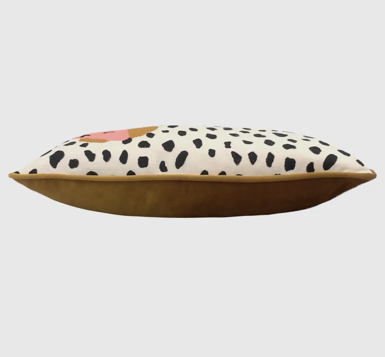 Dachshund Pillow • Plush Sausage Dog Cushion, Dalmatian Print