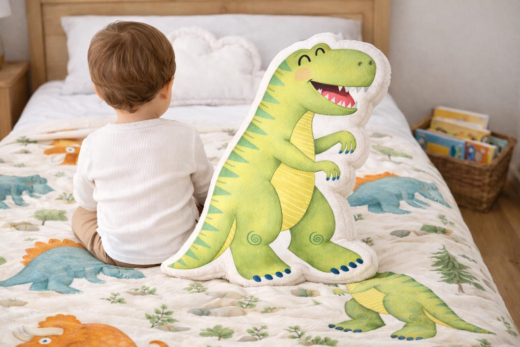 Dinosaur Pillow and Blanket Set, Little Companions Soft Comfort for Kids
