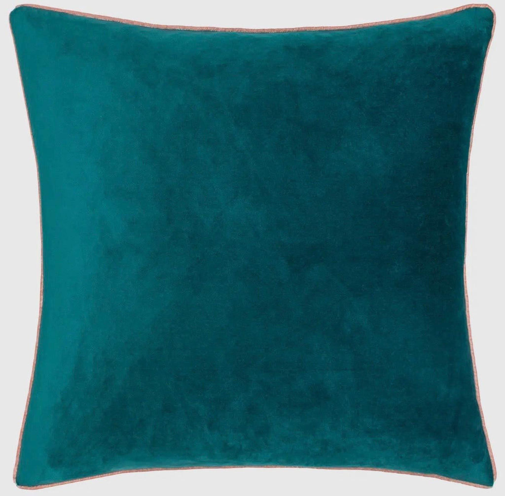 Meridian Velvet Cushion Teal/Blush