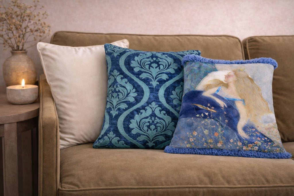 Sleeping Beauty Pillow Set – Velvet, Damask & Fringe, Fairytale Decor
