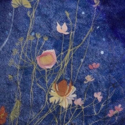 Sleeping Beauty Pillow – Blue Velvet Art Cushion – Fairytale Decor – Fringe Throw Pillow – 16x14 in