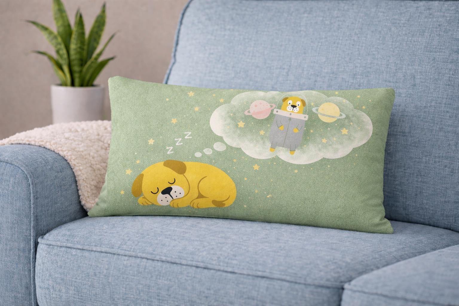 Puppy Space Dream Pillow – Interactive Kids Nursery Decor