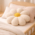 Bouclé Daisy Pillow – Handmade Plush Nursery Cushion, 20 in