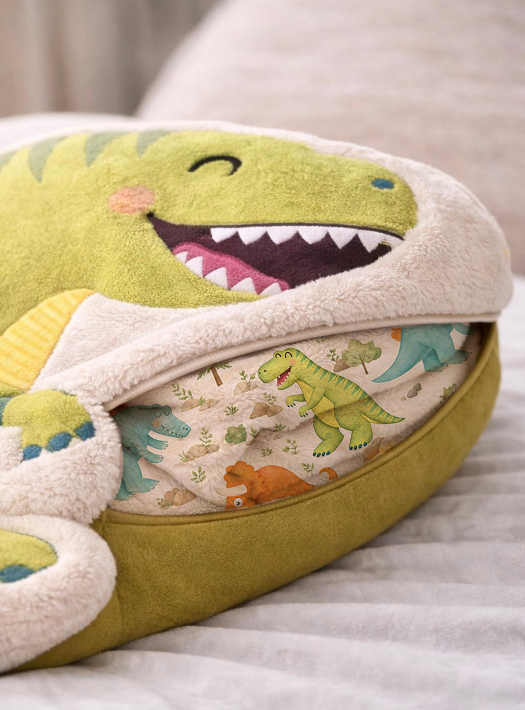 Dinosaur Pillow and Blanket Set, Little Companions Soft Comfort for Kids