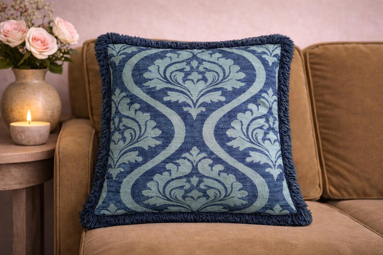 Sleeping Beauty Pillow Set – Velvet, Damask & Fringe, Fairytale Decor
