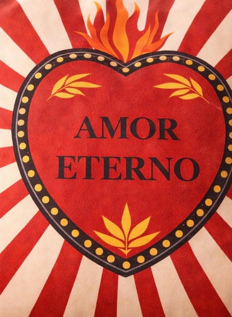 Velvet Heart Pillow 16x16 – Amor Sacred Cushion – Romantic Decorative Pillow – Mother’s Day Gift