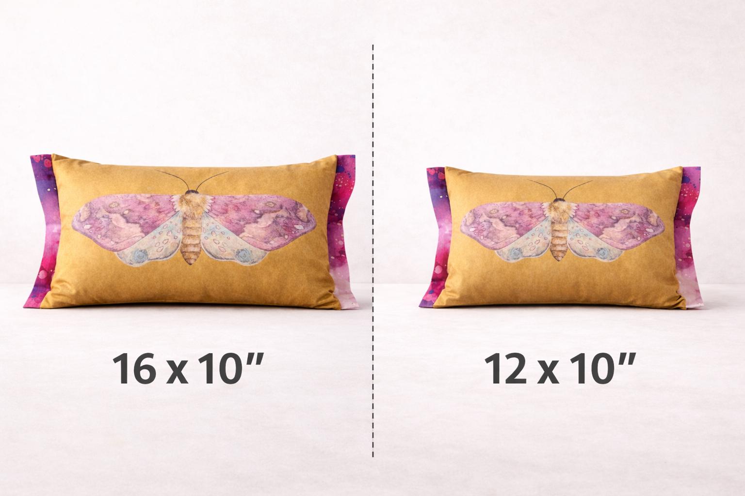 Aurora Moth Pillow Cover: Gold Velvet, Boho Home Decor