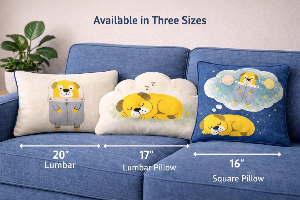 Handmade Space Pup Pillow Set – Astronaut Dog Nursery Decor