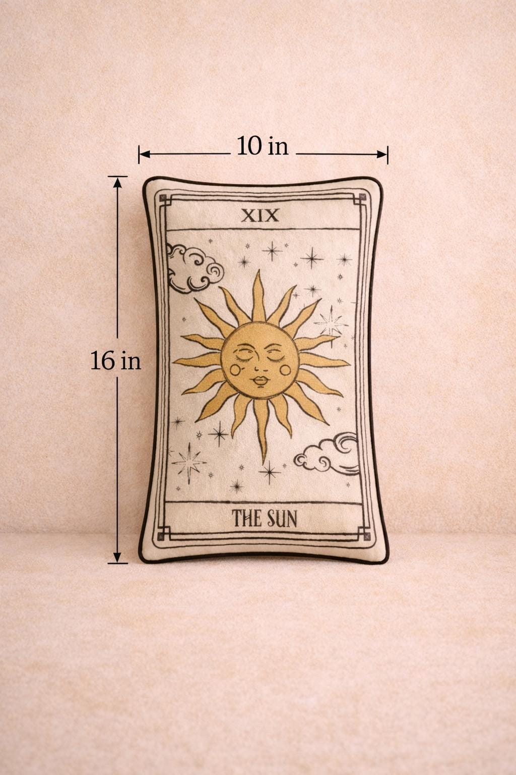 Sun Tarot Card Velvet Cushion – Celestial Home Decor