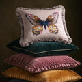 Lenore Butterfly Printed Cushion Silver 18 by 18"