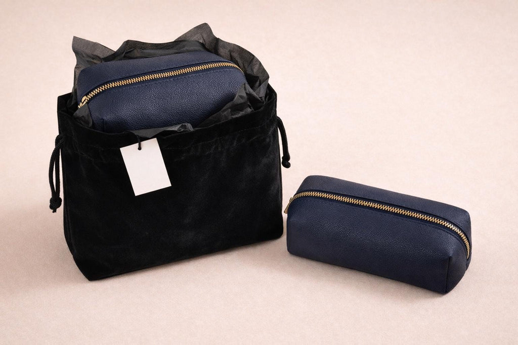 Dachshund Print Travel Bag Set • Vegan Leather Toiletry Bags