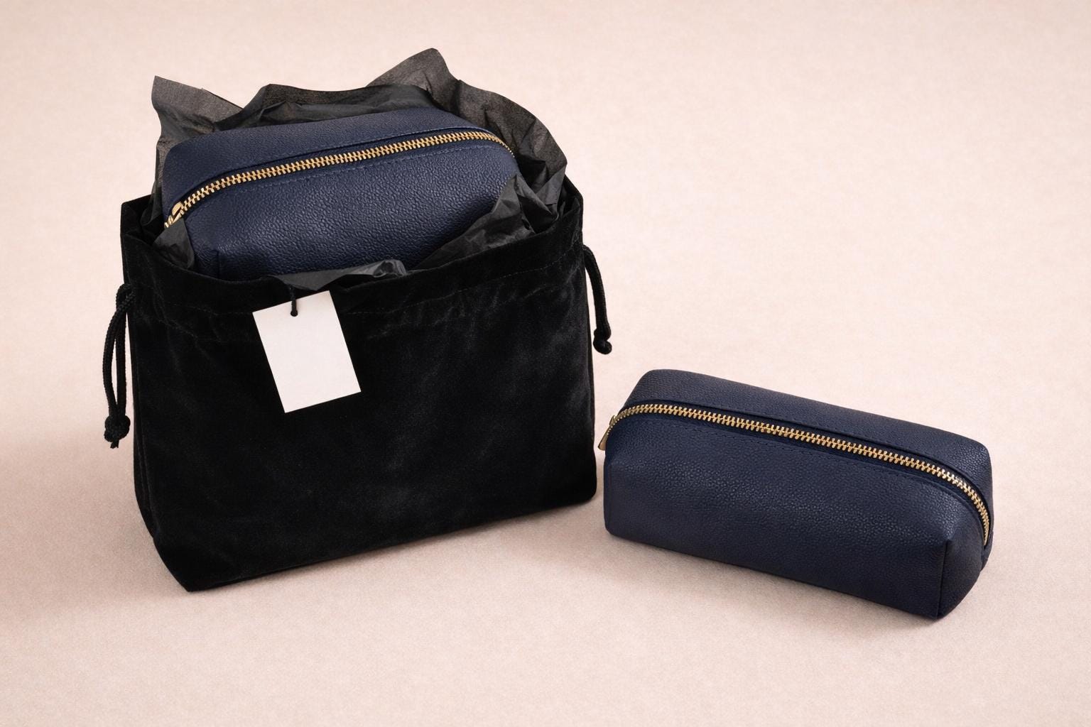 Dachshund Print Travel Bag Set • Vegan Leather Toiletry Bags