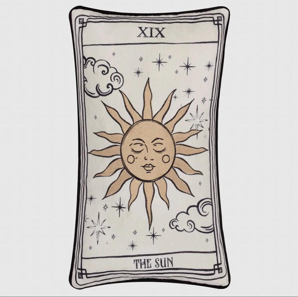 Sun Tarot Pillow Cover – Celestial Home Decor – Mystic Throw Pillow – Witchy Decor – Astrology Cushion