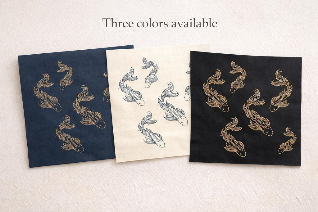Japanese Koi Fish Fabric Sewing Panel – DIY Cushion Cover Textile