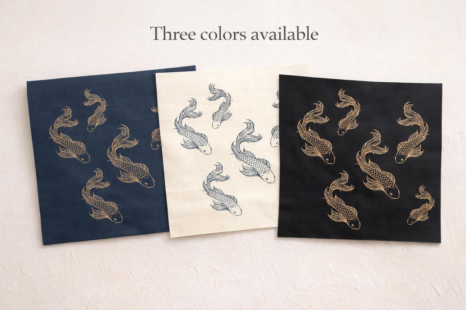 Japanese Koi Fish Fabric Sewing Panel – DIY Cushion Cover Textile