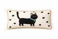 Black Cat Lumbar Pillow Cover | Polka Dot Cushion | Illustrated Pet Decor