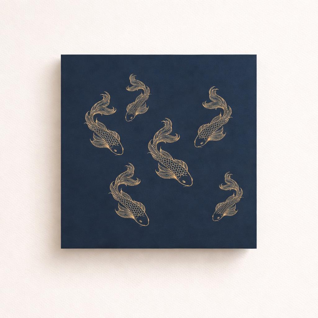 Japanese Koi Fish Fabric Sewing Panel – DIY Cushion Cover Textile