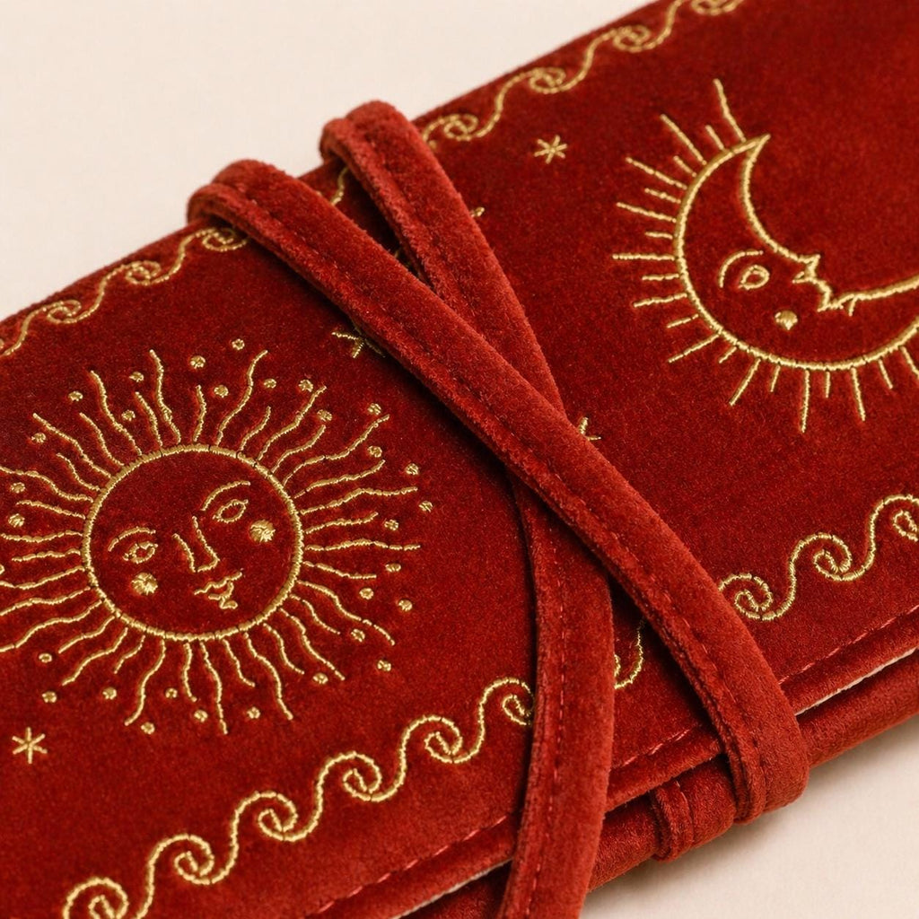 Sun and  Moon velvet Jewellery Roll