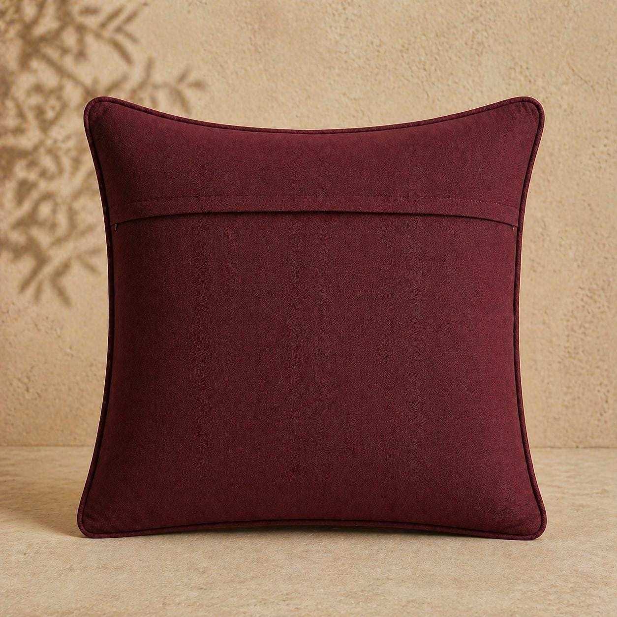 Olive Jaguar Velvet Pillow Cover, Wine Piping Decorative Cushion, 18x18