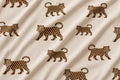 Cream Jaguar Print Fabric by the Yard, Upholstery Home Decor Textile