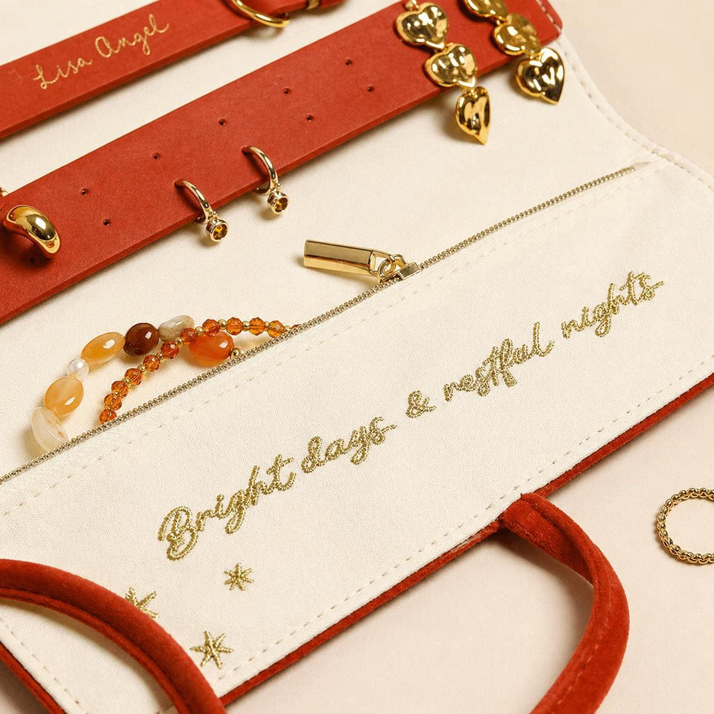 Sun and  Moon velvet Jewellery Roll