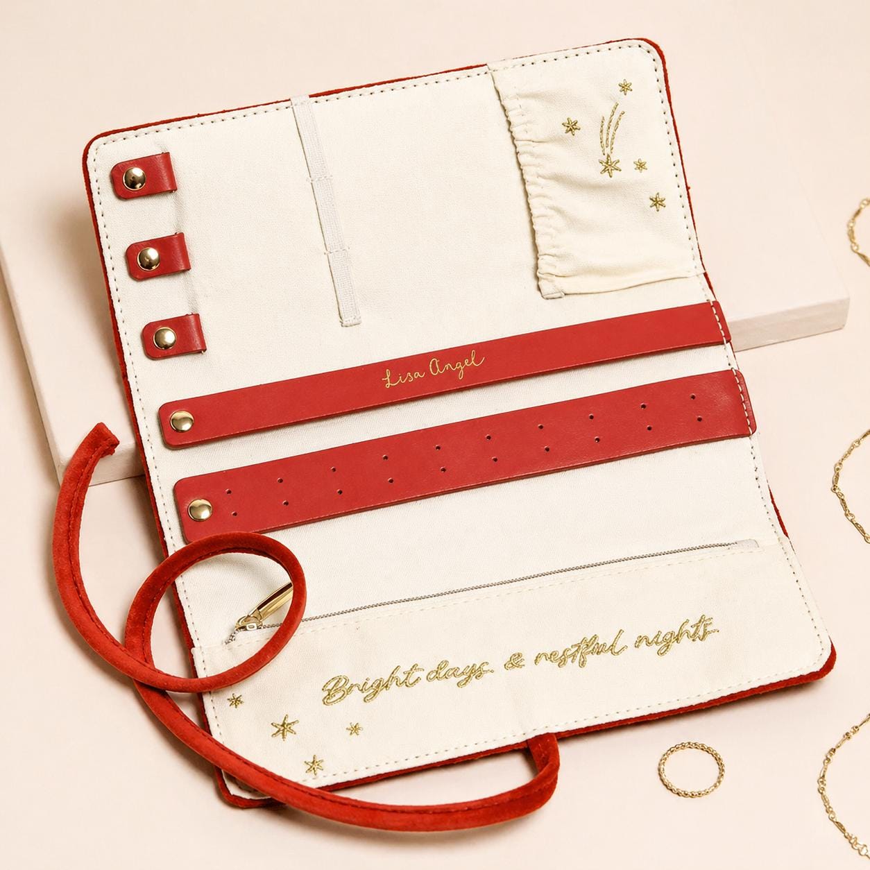 Sun and  Moon velvet Jewellery Roll